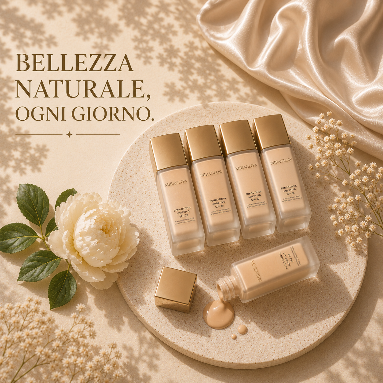 MIRAGLOW™ Fondotinta Adattivo SPF 30 | Effetto Seconda Pelle & Luminosità Naturale
